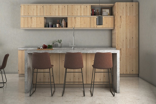 Banco Para Barra Cocina Respaldo Alto Tipo Piel Set De 2 Color Café