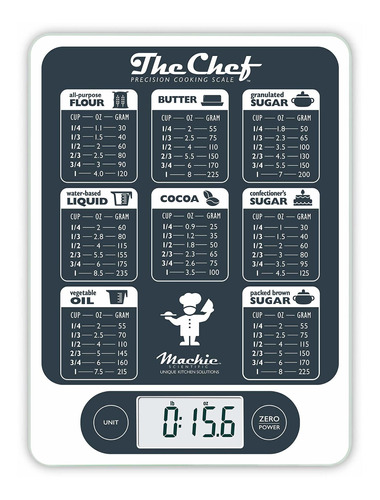 Mackie The Chef - Báscula Digital De Cocina De Fácil Precisi