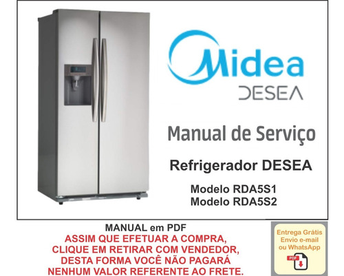 Manual Técnico Serviço Refrigerador Midea Desea Rda5s1 Pdf (Usado)