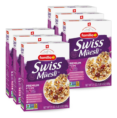 Swiss Muesli Premium, Sin Azúcar Añadido, 21 Oz (paquete De 