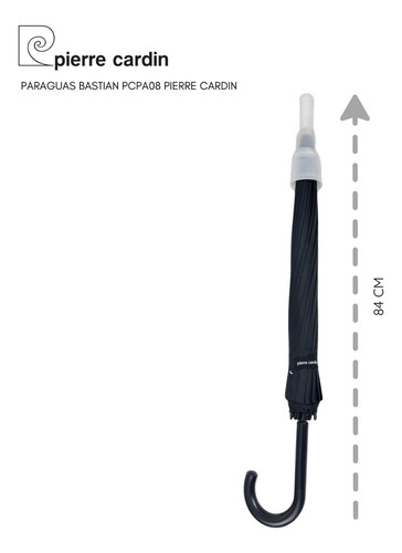 Paraguas Largo Funda Telescopica Pierre Cardin Pcpa08 Negro Liso