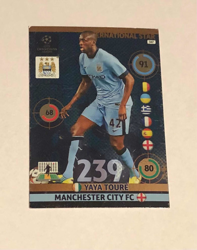 Carta Adrenalyn Champions 2014 2015 Yaya Toure City Brillant