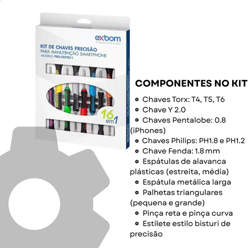 Kit Chaves Precisão 16 Em 1 Exbom P/ Celular E Notebook Colorido