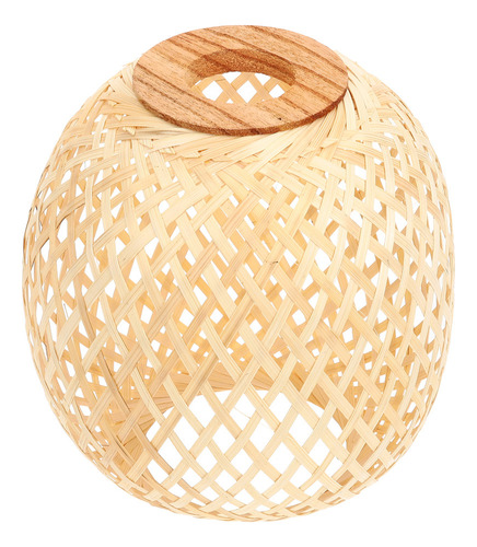 Lámpara Colgante De Bambú Con Pantalla De Luz, Estilo Rústic
