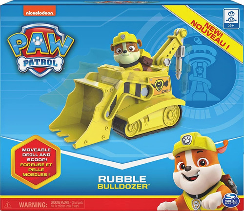 Paw Patrol Rubble Bulldozer Juguete Niños Patrulla Canina