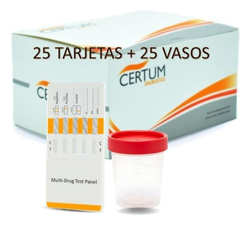 Caja Antidoping De 5 Elementos + Vaso (25 Pzas Con Su Vaso)