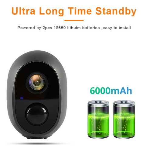 Cámara De Seguridad Con Batería Recargable De 2 Megapíxeles