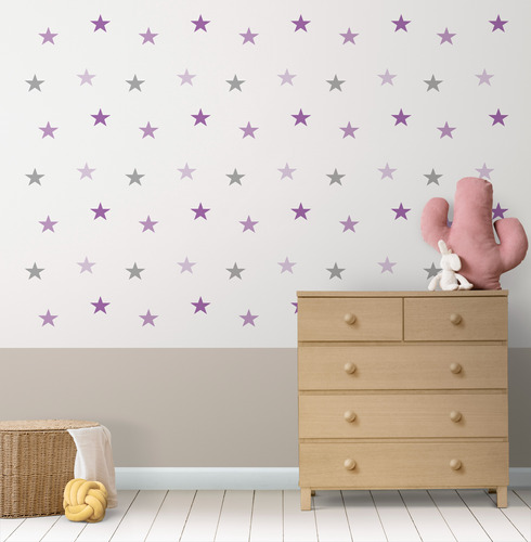 Vinilos Infantil Forma Estrellas Pared 4cm 100 Uni Colores