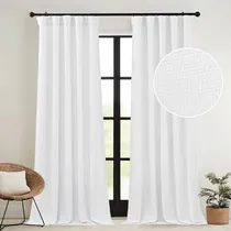 Comprar Cortinas Blancas De Lino 108  Filtrantes 2 Paneles - Ryb Hom