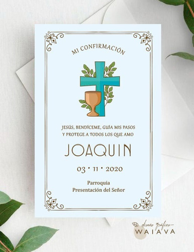 Imagen 5 de 10 de Estampitas Confirmación Tarjetas Estampas Nenes X 3u