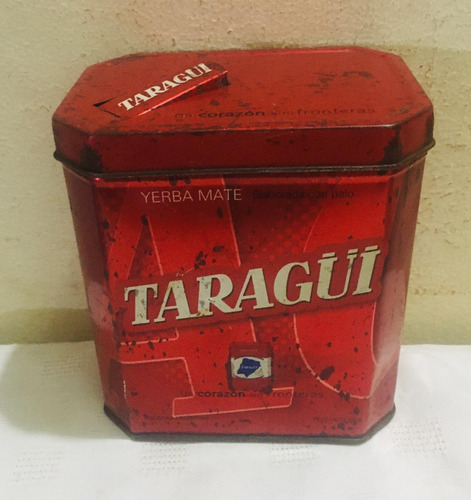 Lata - Yerba Mate - Taragui - C/ Pico Vertedor 250 Grs Vacia Rojo (Usado)
