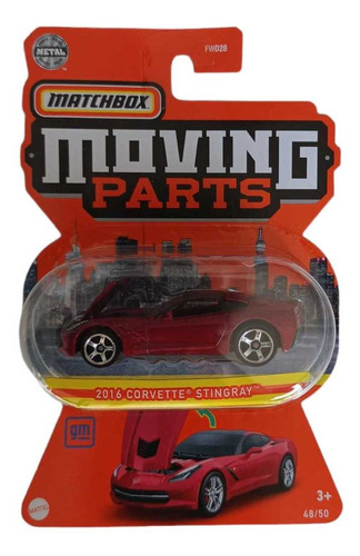 Matchbox Moving Parts 2016 Corvette Stingray Rojo #48/50 