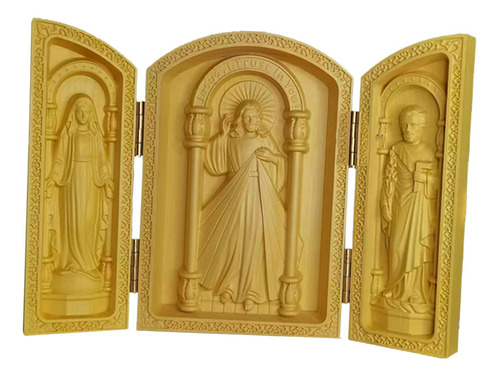 Estatuilla Sagrada, Adorno Tallado En Madera, Colección