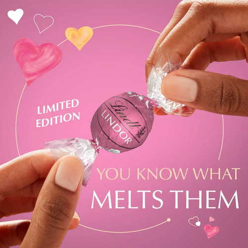 Bolsita Regalo San Valentín 2 Trufas Chocolate Blanco Fresa