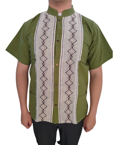 Camisa Guayabera Artesanal Verde