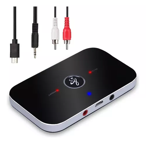 Transmisor Bluetooth para TV, receptor Bluetooth, adaptador Bluetooth 5.0  con reproducción USB RCA de 3,5 mm, adaptador de audio 2 en 1, adaptador  Bluetooth de baja latencia (negro)
