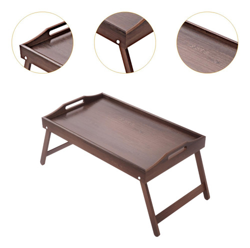 Bandeja De Cama De Madera, Mesa Para Comer Con Asas, Patas