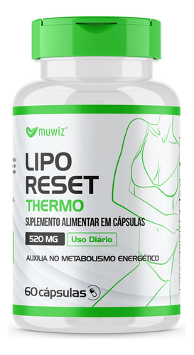 Lipo Reset Thermo 520mg 60 Cápsulas Muwiz - 100% Natural Sem Sabor