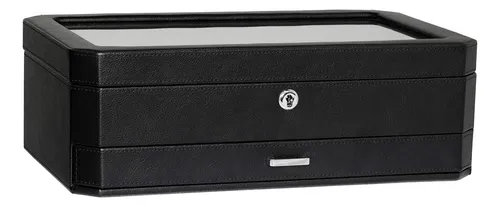Caja De Reloj Rothwell De Piel Con 12 Ranuras Y Cajón Para A