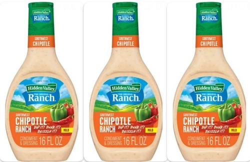 Hidden Valley Aderezo Ranch Chipotle 473 Ml 2 Pz Sin Gluten 