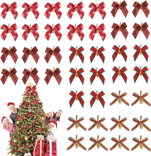 40 Lazos De Cinta De Navidad Para Arbol De Navidad Lazo Rojo