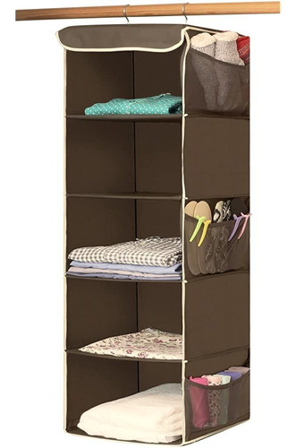 Simple Houseware 5 Shelves Hanging Closet Organizer, Bronze