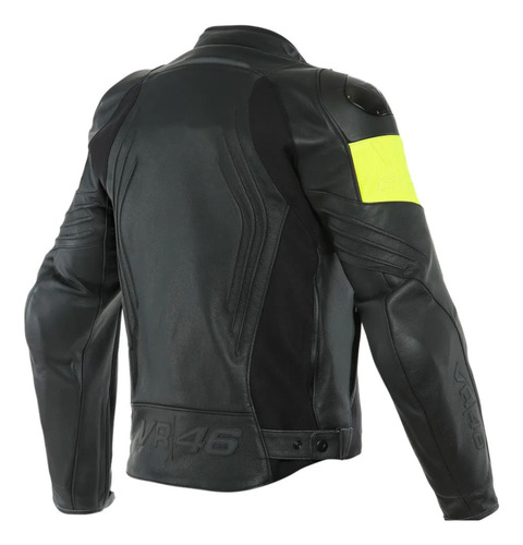 Chaqueta De Piel Dainese Vr46 Pole Position Negro Piel Vacuna Chica