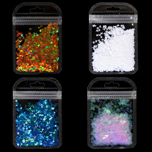 12 Colores Brillo Holográfico Resina Epoxi Rstar Mariposa M