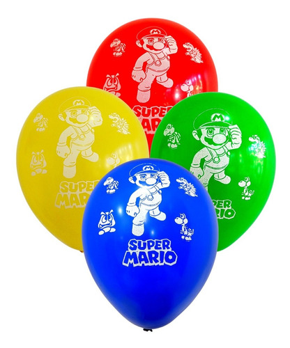 Globos Mario Bross Impresos X 10u
