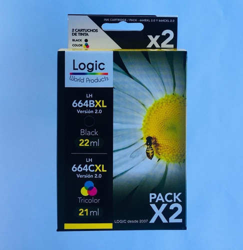 Pack 2 Cartuchos Alternativos H-664 Xl 2.0 Negro / Color