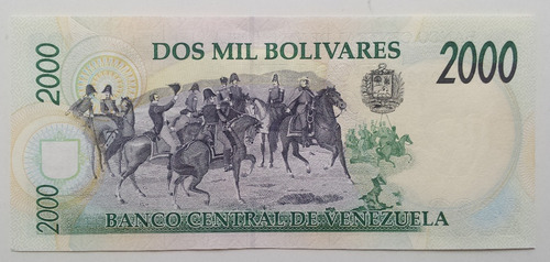 Imagen 2 de 2 de Billete Venezuela 2000 Bs Agosto 6 1998 D8 Unc