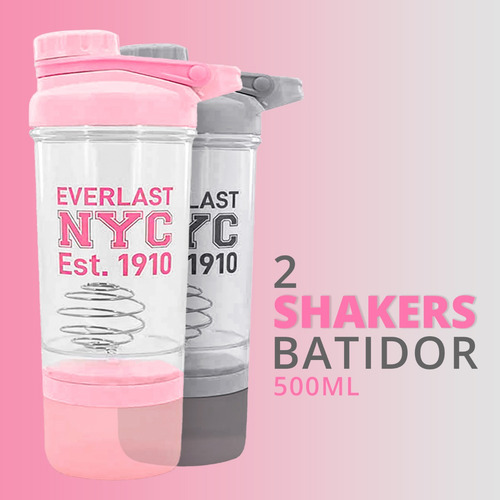 Imagen 2 de 10 de Combo Shaker Mezclador Batidor De Proteinas Suplementos