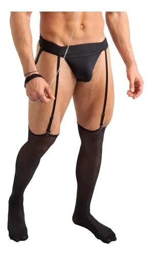 Tanga Para Hombre Suspensorio Con Liguero Medias Ta92