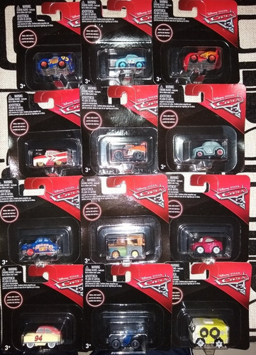12 Metals Cars Mini Racers Disney Pixar Cada Uno Mide 4 Cm