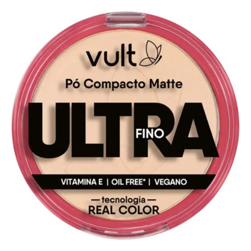 Base de maquiagem em pó Vult Ultrafino Pó Compacto Matte Ultrafino Cor V400  -  9mL 9g