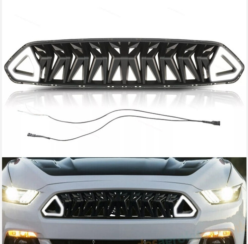 Parrilla Con Luces Leds Para Ford Mustang 2018 A 2021 Nueva!