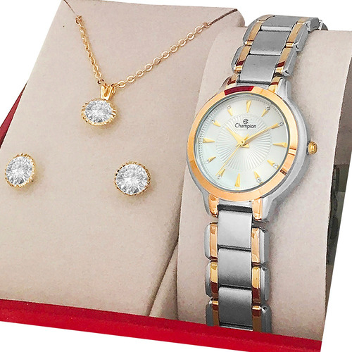 Relógio Champion Feminino Dourado Ouro 18k Garantia De 1 Ano