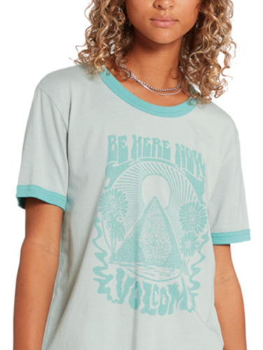 Remera Volcom Truly Ringer Azul