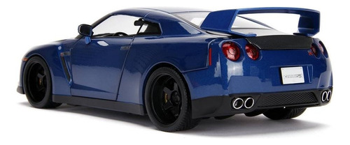Coche Nissan con figuras de Rápido y Furioso con luz 1:18 Jada Color Azul