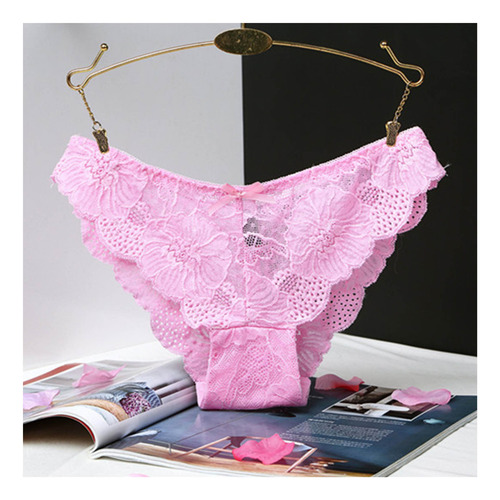 Bragas De Mujer Con Bonito Diseño De Lazo, Encaje Completo,