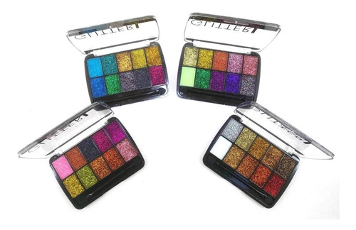 Paleta Sombras Ojos Glitter Eyeshadow Tejar Set 4 Unidades
