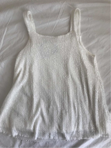 Musculosa De Lentejuelas Blanca Para Nena T10