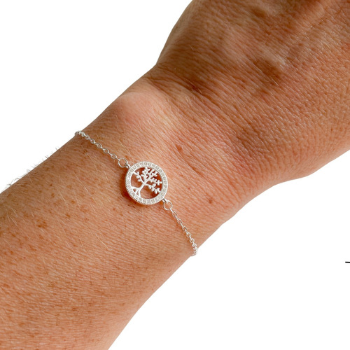 Pulsera De Plata 925 Con Dije Arbol De La Vida 