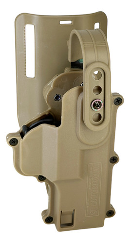 Coldre Curto Mc03 Com Plataforma De Cintura Md4 + 6 Adaptadores de Guarda Mato Maynards Cáqui Destro