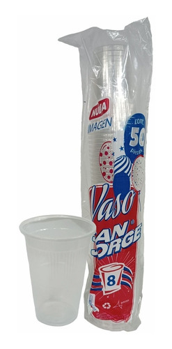 200 Vasos Desechables #8 De Plástico 8 Onzas 236ml