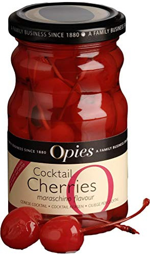 Opies Cóctel Rojo Cerezas Al Maraschino Con Tallo, 225g