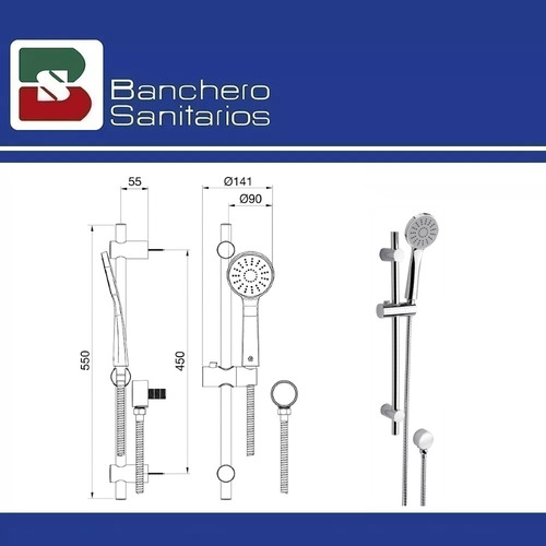 Griferia Fv Ducha Manual Con Barral Polca 128.17-cr