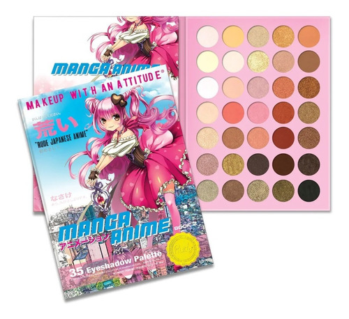 Paleta De 35 Sombras Manga Anime Book 2 Alta Pigmentación Tonos Mates Y Satinados Rude Cosmetics Original Envio Gratis