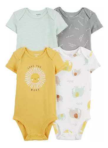 Pañaleros Carters Bebe Niña Bodysuit Set 4pz 100% Original