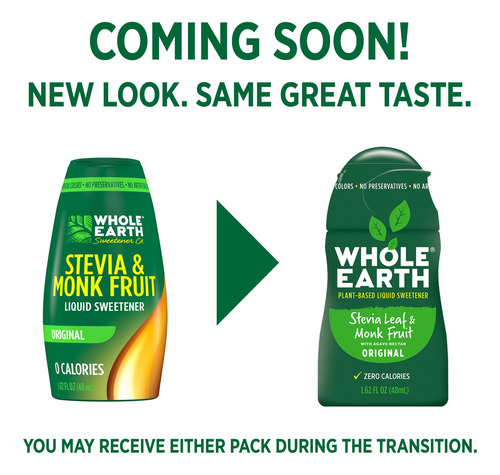 Edulcorante Líquido Whole Earth Stevia Y Monk Fruit 48 Ml 12